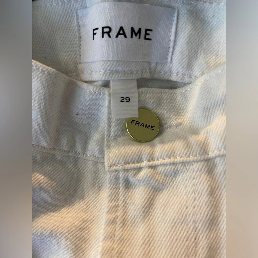Frame Le Garcon Mid-Rise Distressed White Boyfriend Jeans Size 29 (US-8) NWT - Picture 7 of 15